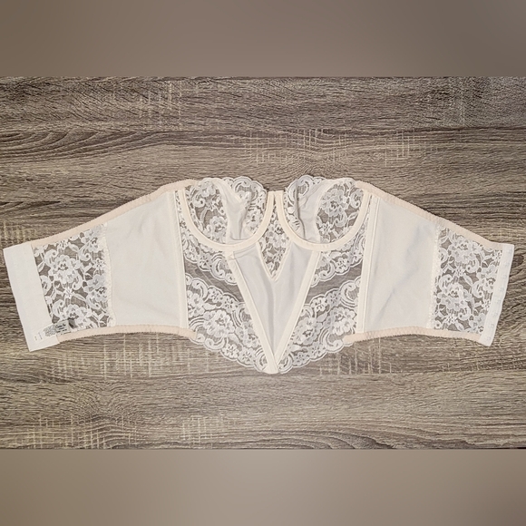 Christian Dior Intimates Lace Floral Corset Bustier Top Ivory 4975 - 36B - Picture 4 of 11